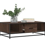VidaXL Salontafel 100x57x35 cm bewerkt hout en metaal bruin eikenkleur