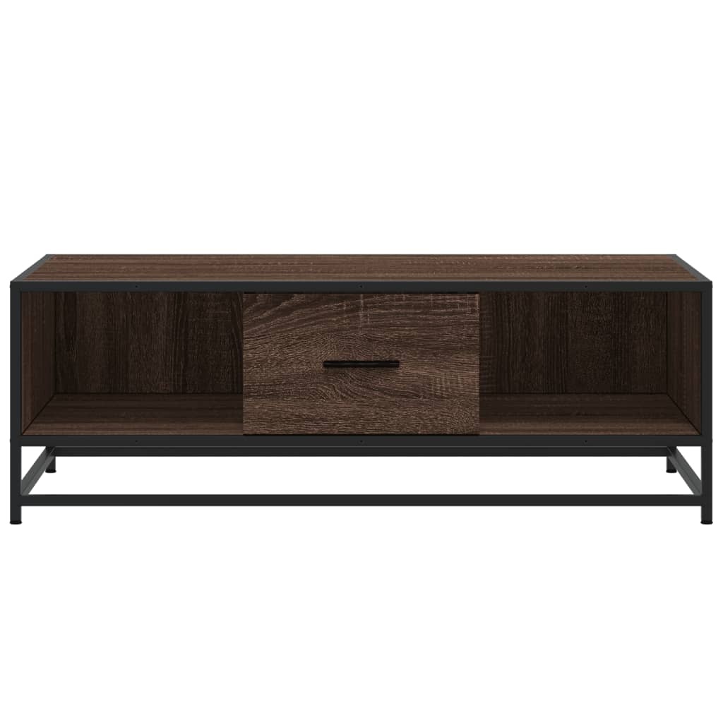 VidaXL Salontafel 100x57x35 cm bewerkt hout en metaal bruin eikenkleur
