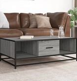 VidaXL Salontafel 100x57x35 cm bewerkt hout en metaal grijs sonoma