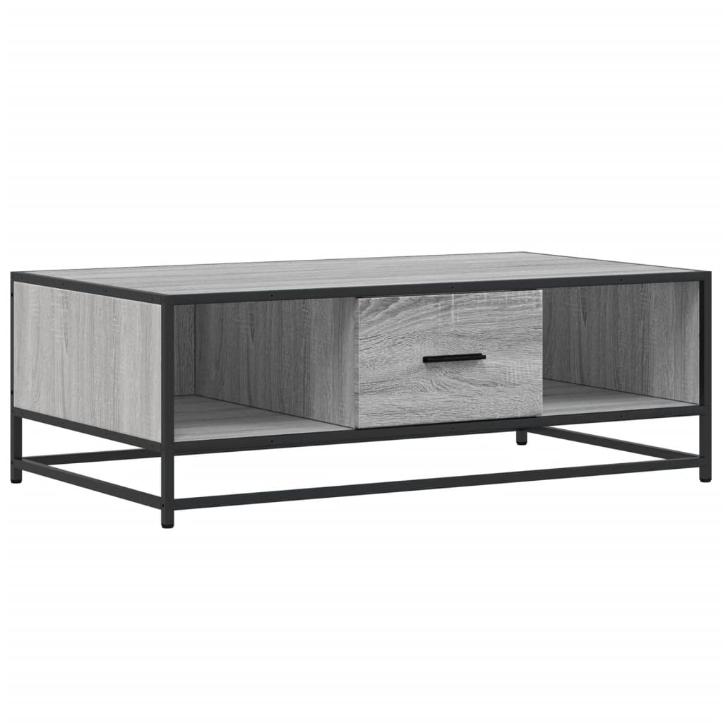 VidaXL Salontafel 100x57x35 cm bewerkt hout en metaal grijs sonoma