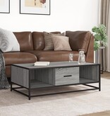 VidaXL Salontafel 100x57x35 cm bewerkt hout en metaal grijs sonoma