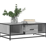 VidaXL Salontafel 100x57x35 cm bewerkt hout en metaal grijs sonoma
