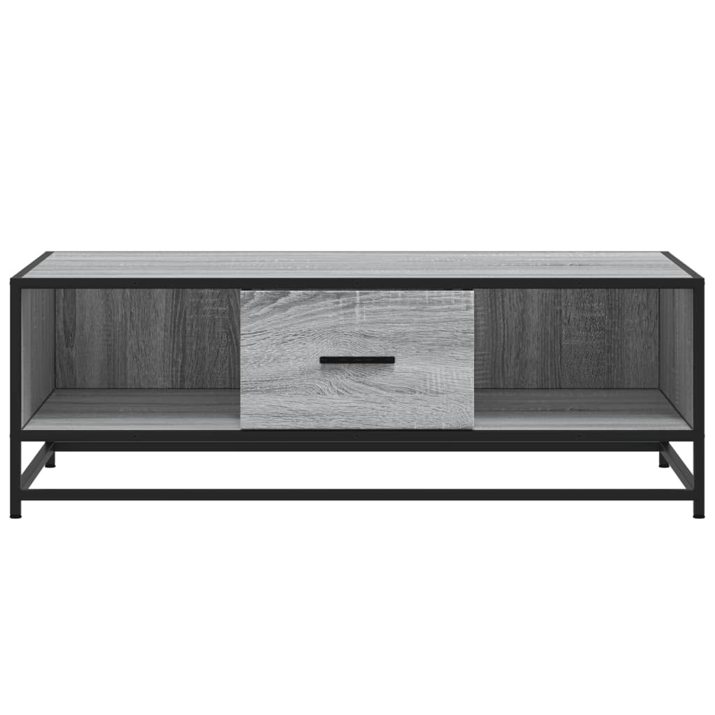 VidaXL Salontafel 100x57x35 cm bewerkt hout en metaal grijs sonoma