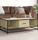 VidaXL Salontafel 100x57x35 cm bewerkt hout en metaal sonoma eiken