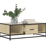VidaXL Salontafel 100x57x35 cm bewerkt hout en metaal sonoma eiken