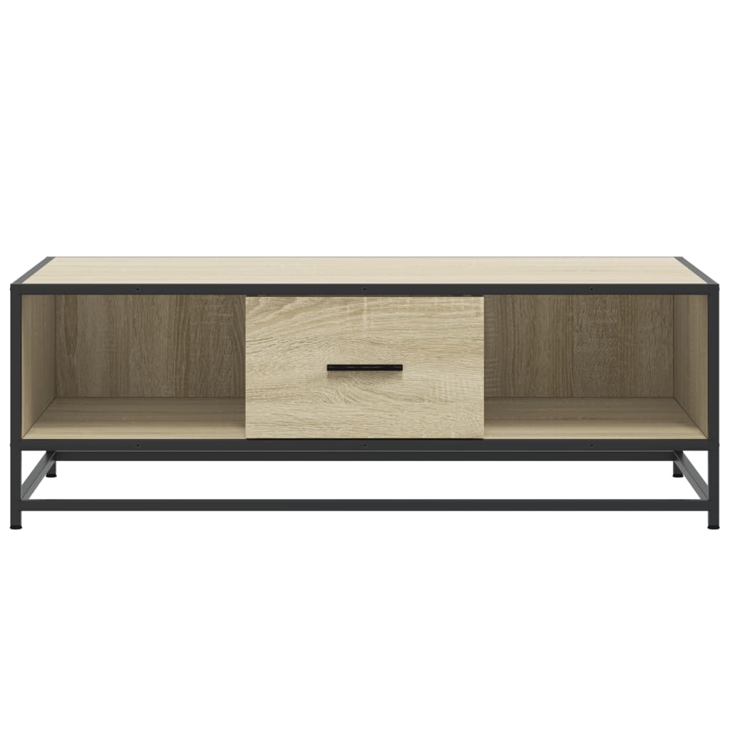 VidaXL Salontafel 100x57x35 cm bewerkt hout en metaal sonoma eiken