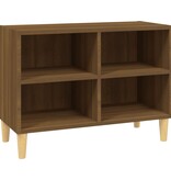 VidaXL Tv-meubel met houten poten 69,5x30x50 cm bruin eikenkleur