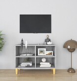 VidaXL Tv-meubel met houten poten 69,5x30x50 cm grijs sonoma eiken
