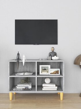 VidaXL Tv-meubel met houten poten 69,5x30x50 cm grijs sonoma eiken