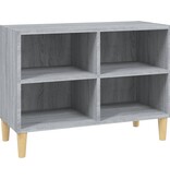 VidaXL Tv-meubel met houten poten 69,5x30x50 cm grijs sonoma eiken