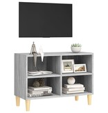VidaXL Tv-meubel met houten poten 69,5x30x50 cm grijs sonoma eiken