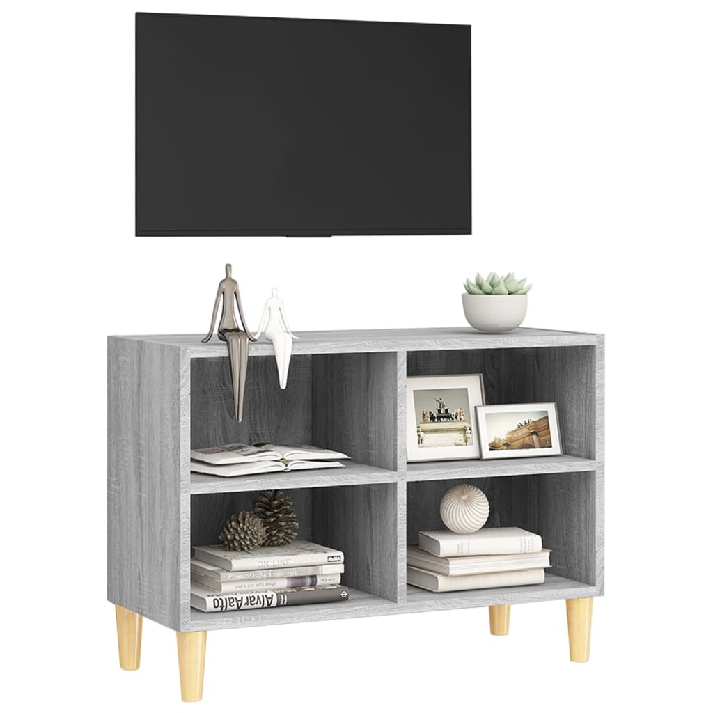 VidaXL Tv-meubel met houten poten 69,5x30x50 cm grijs sonoma eiken