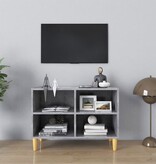 VidaXL Tv-meubel met massief houten poten 69,5x30x50 cm betongrijs