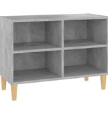 VidaXL Tv-meubel met massief houten poten 69,5x30x50 cm betongrijs