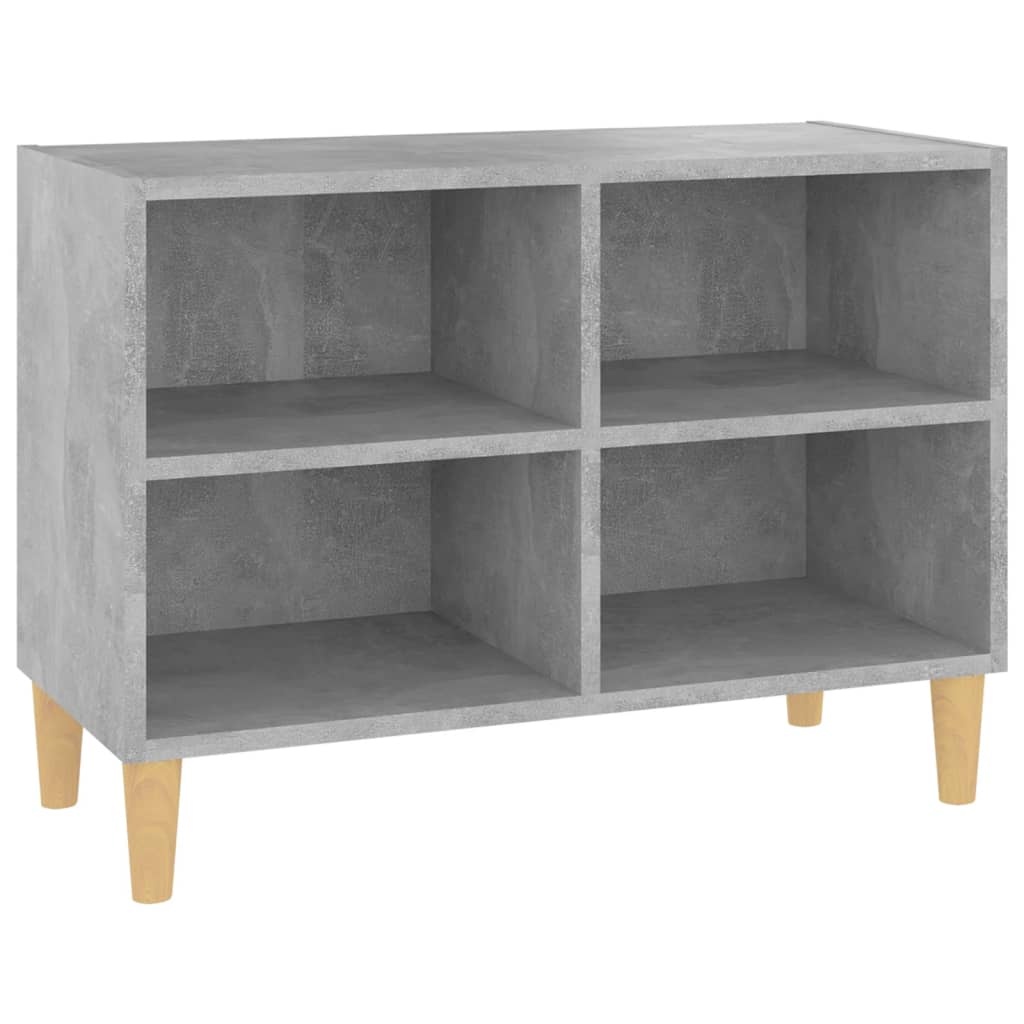 VidaXL Tv-meubel met massief houten poten 69,5x30x50 cm betongrijs