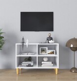 VidaXL Tv-meubel met massief houten poten 69,5x30x50 cm wit