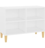 VidaXL Tv-meubel met massief houten poten 69,5x30x50 cm wit