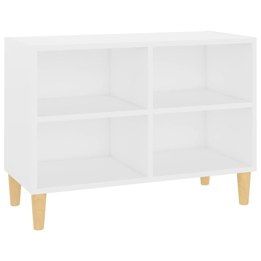 VidaXL Tv-meubel met massief houten poten 69,5x30x50 cm wit