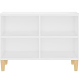 VidaXL Tv-meubel met massief houten poten 69,5x30x50 cm wit