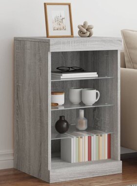 VidaXL Dressoir met LED-verlichting 41x37x67 cm grijs sonoma eiken