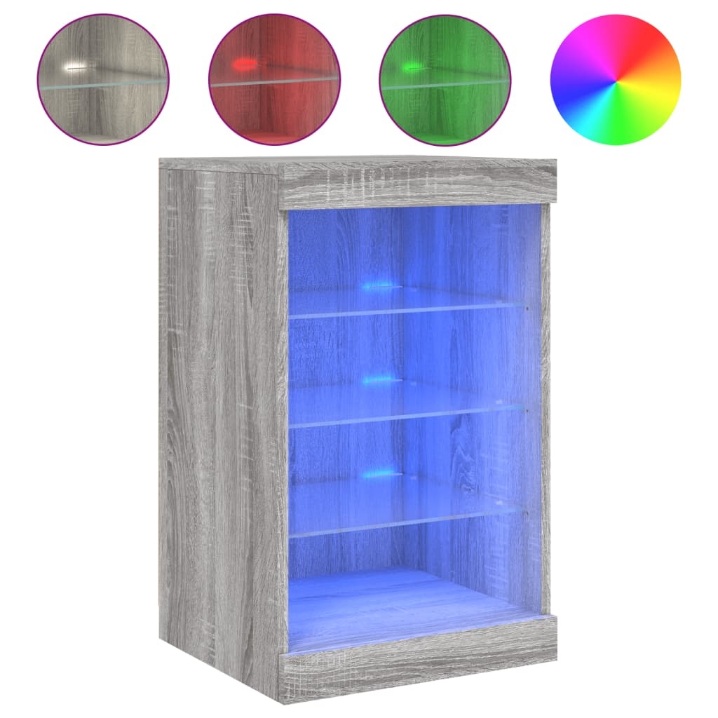 VidaXL Dressoir met LED-verlichting 41x37x67 cm grijs sonoma eiken