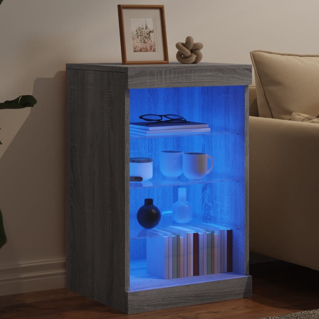 VidaXL Dressoir met LED-verlichting 41x37x67 cm grijs sonoma eiken