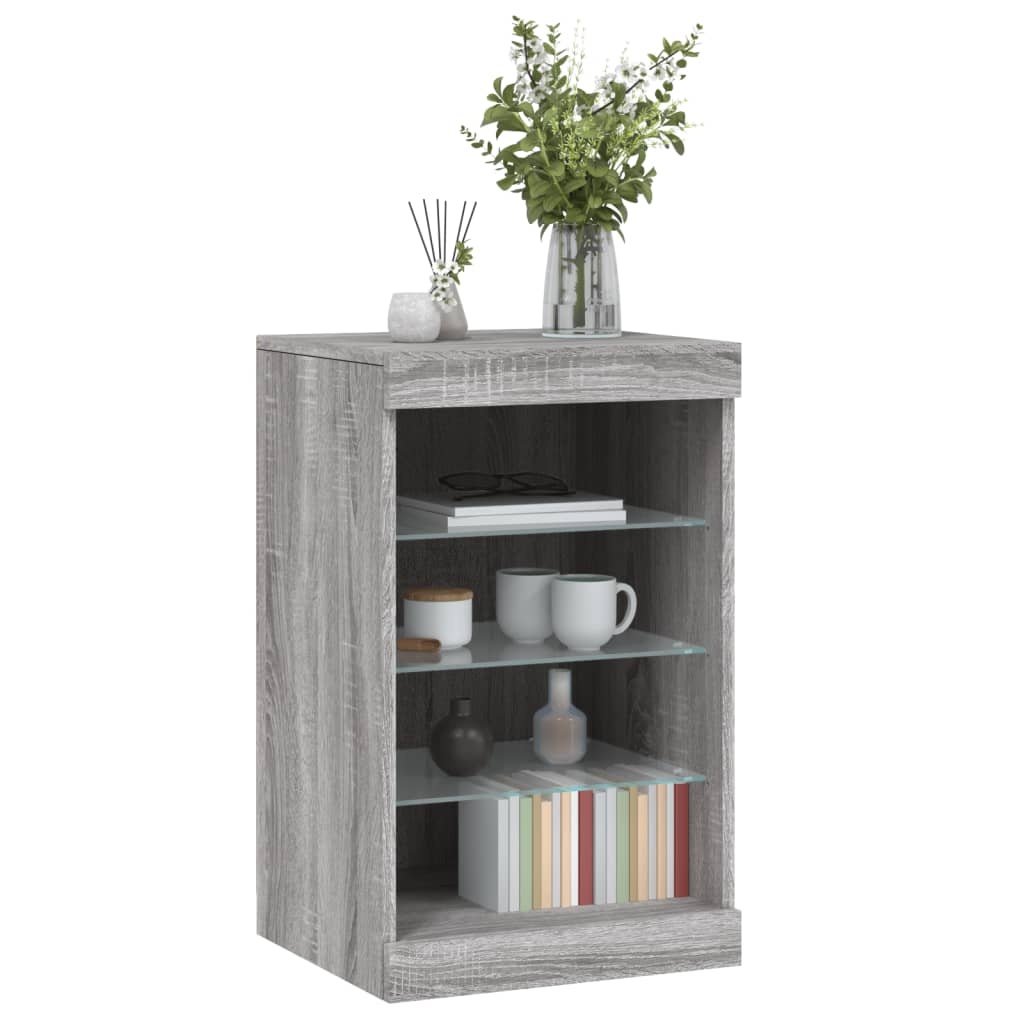VidaXL Dressoir met LED-verlichting 41x37x67 cm grijs sonoma eiken