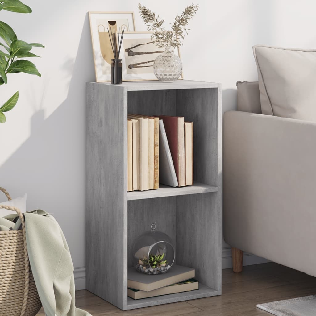 VidaXL Boekenkast met 2 schappen 40x30x76,5 cm bewerkt hout betongrijs