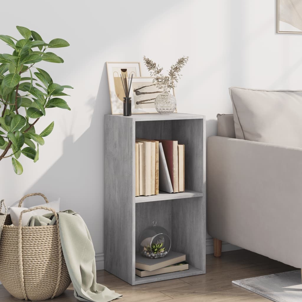 VidaXL Boekenkast met 2 schappen 40x30x76,5 cm bewerkt hout betongrijs