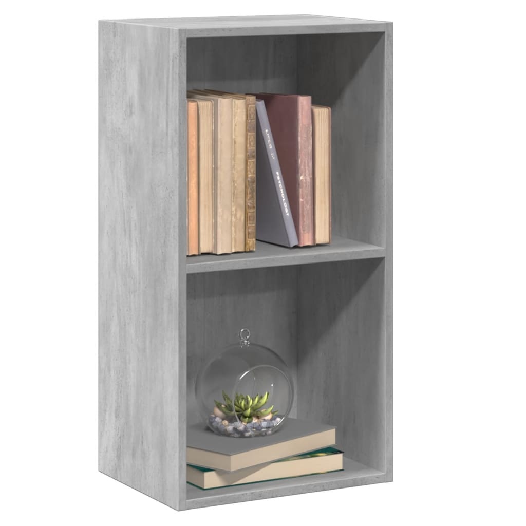 VidaXL Boekenkast met 2 schappen 40x30x76,5 cm bewerkt hout betongrijs