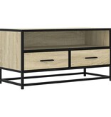 VidaXL Tv-meubel 80x34,5x40 cm bewerkt hout metaal sonoma eikenkleurig