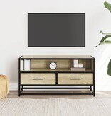 VidaXL Tv-meubel 80x34,5x40 cm bewerkt hout metaal sonoma eikenkleurig
