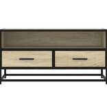 VidaXL Tv-meubel 80x34,5x40 cm bewerkt hout metaal sonoma eikenkleurig
