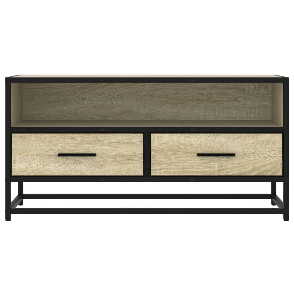 VidaXL Tv-meubel 80x34,5x40 cm bewerkt hout metaal sonoma eikenkleurig