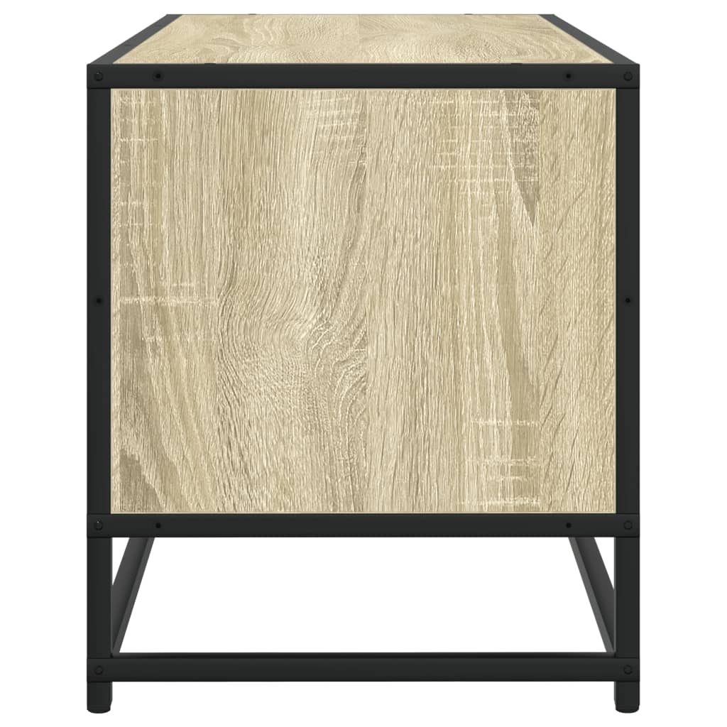 VidaXL Tv-meubel 80x34,5x40 cm bewerkt hout metaal sonoma eikenkleurig