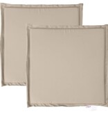VidaXL Tuinzitkussens 2 st vierkant 45x45x2 cm taupe