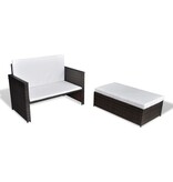 VidaXL Tuinbank poly rattan bruin