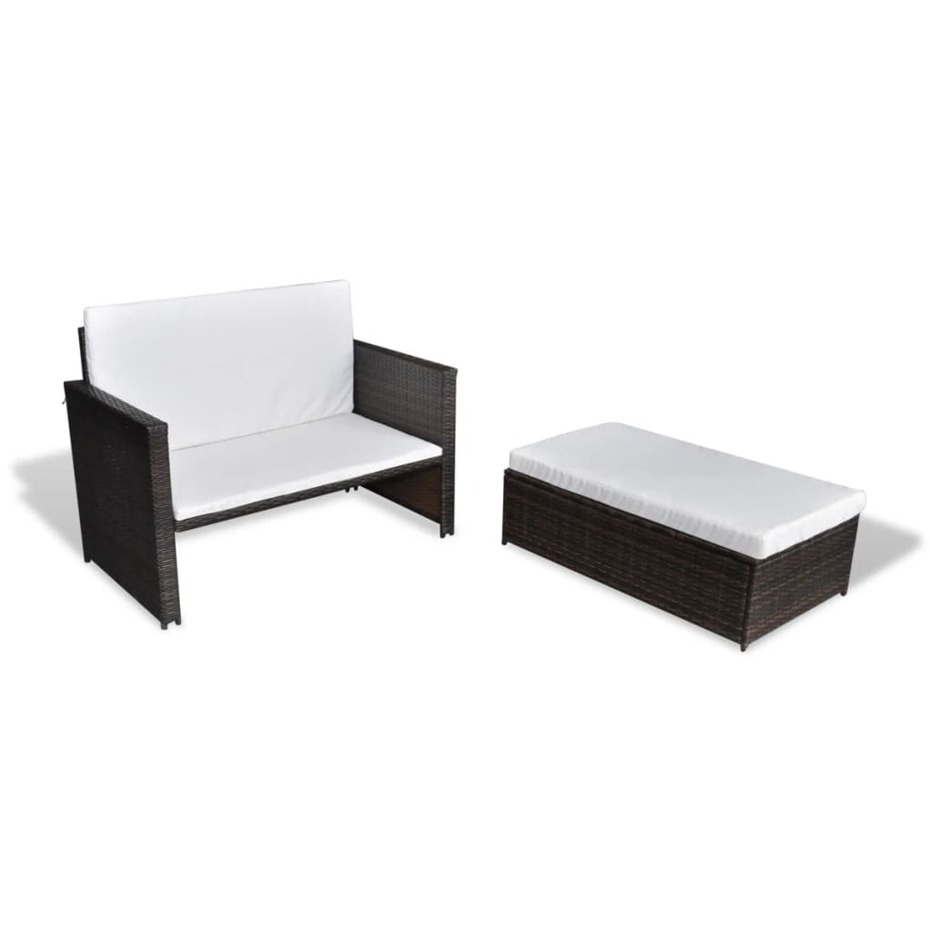 VidaXL Tuinbank poly rattan bruin