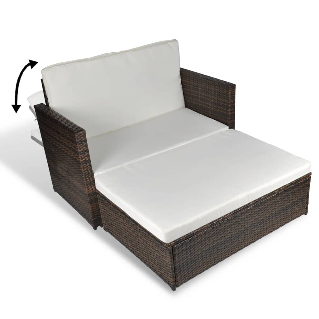VidaXL Tuinbank poly rattan bruin