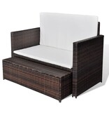 VidaXL Tuinbank poly rattan bruin