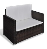 VidaXL Tuinbank poly rattan bruin