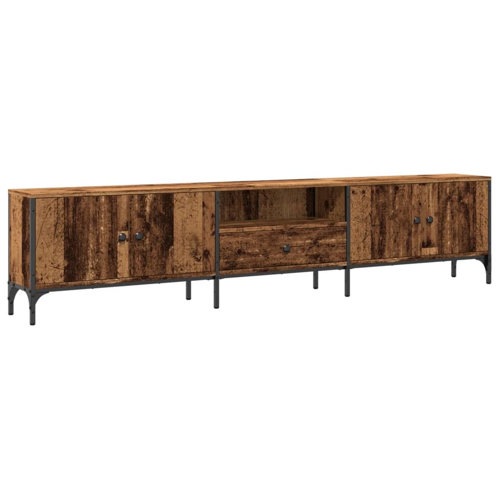 VidaXL Tv-meubel met lade 200x25x44 cm bewerkt hout oud houtkleurig