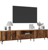 VidaXL Tv-meubel met lade 200x25x44 cm bewerkt hout oud houtkleurig