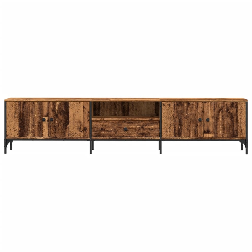VidaXL Tv-meubel met lade 200x25x44 cm bewerkt hout oud houtkleurig