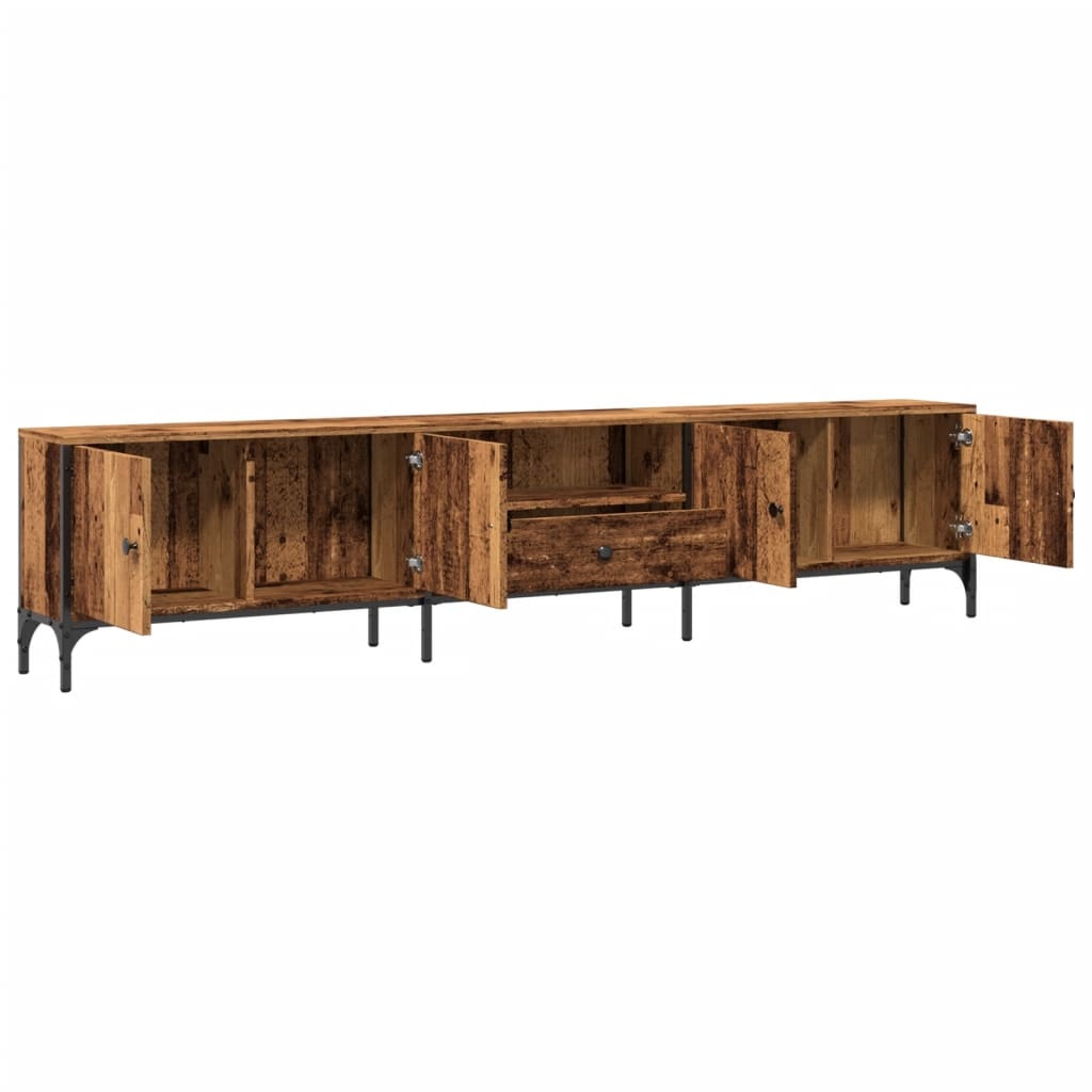 VidaXL Tv-meubel met lade 200x25x44 cm bewerkt hout oud houtkleurig