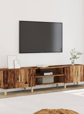 VidaXL Tv-meubel 180x31,5x40 cm bewerkt hout oud houtkleurig