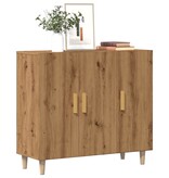 VidaXL Dressoir 90x34x80 cm bewerkt hout artisanaal eikenkleur