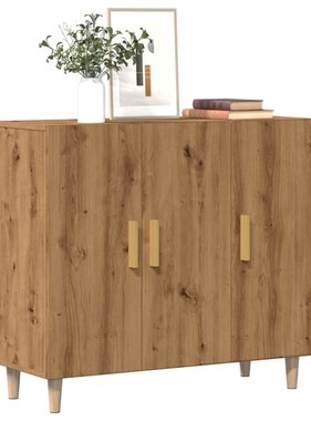 VidaXL Dressoir 90x34x80 cm bewerkt hout artisanaal eikenkleur