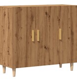 VidaXL Dressoir 90x34x80 cm bewerkt hout artisanaal eikenkleur