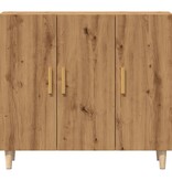 VidaXL Dressoir 90x34x80 cm bewerkt hout artisanaal eikenkleur